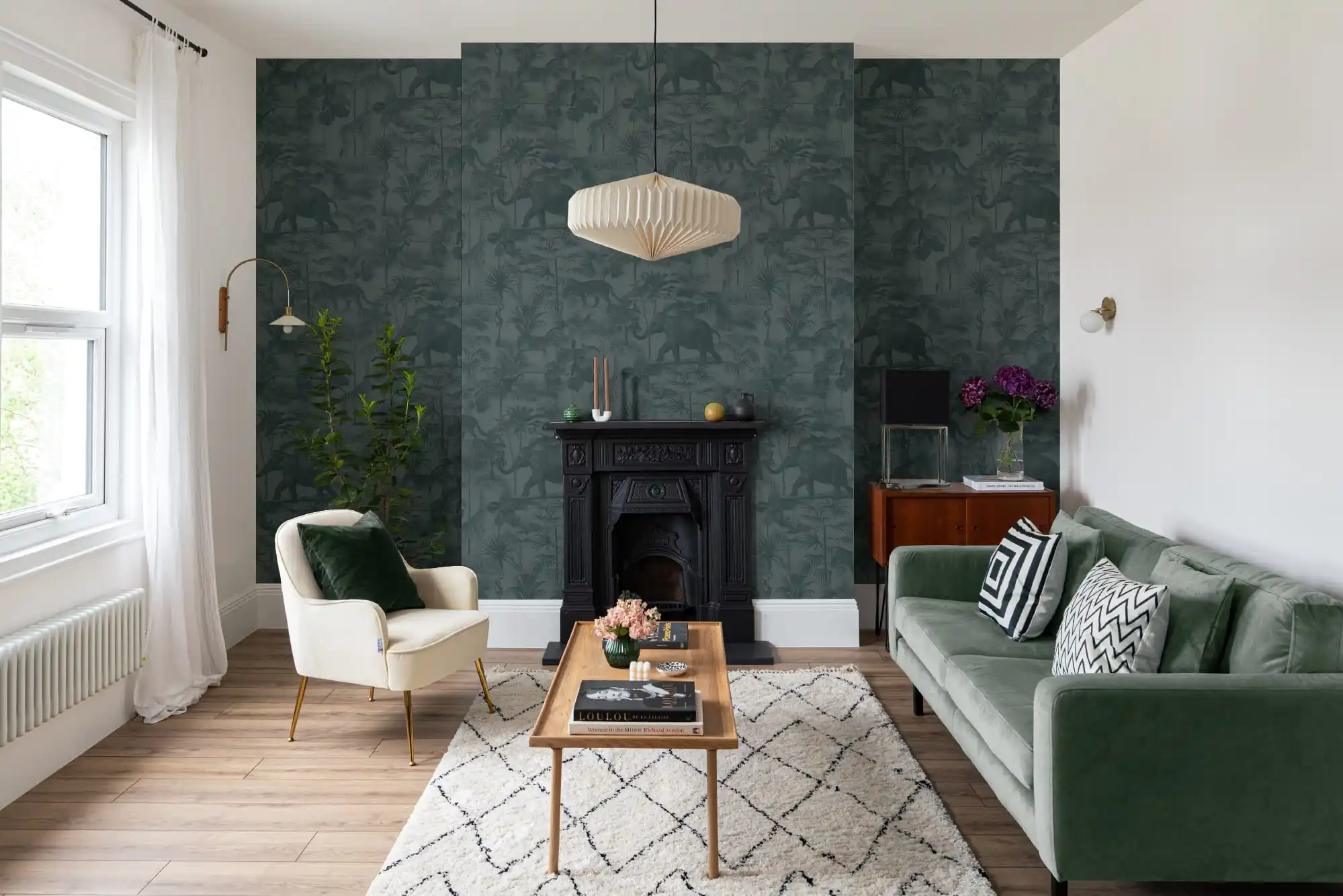 Residential wallpaper installation in San Diego home